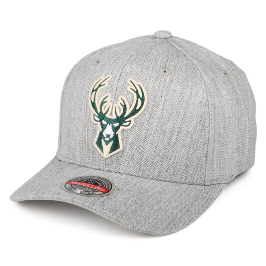 Gorra Snapback NBA Team Heather Stretch Milwaukee Bucks de Mitchell & Ness - Gris Jaspeado