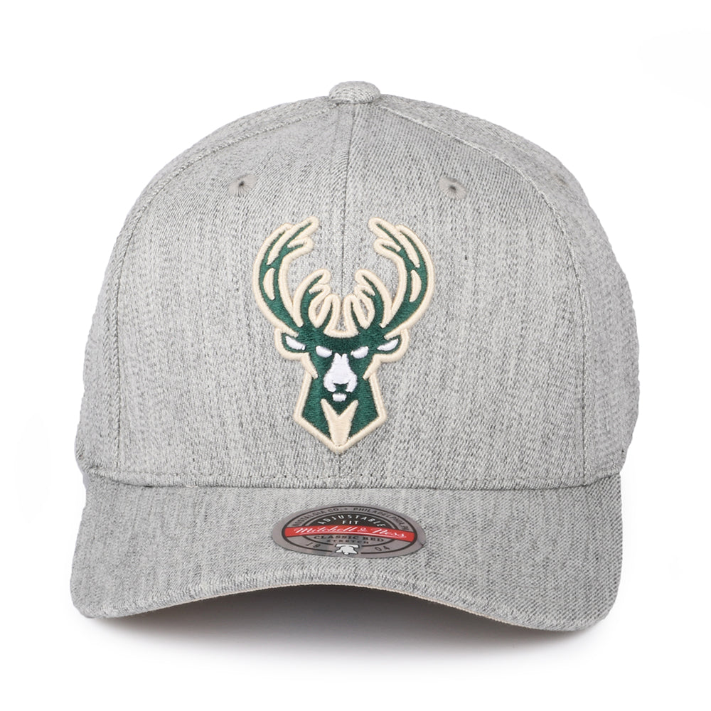 Gorra Snapback NBA Team Heather Stretch Milwaukee Bucks de Mitchell & Ness - Gris Jaspeado