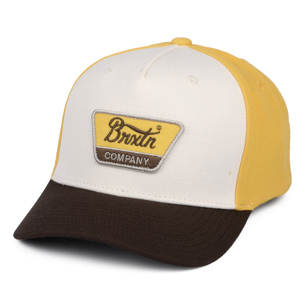 Gorra Snapback Linwood C NetPlus MP de Brixton - Blanco Roto-Amarillo-Marrón