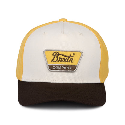Gorra Snapback Linwood C NetPlus MP de Brixton - Blanco Roto-Amarillo-Marrón