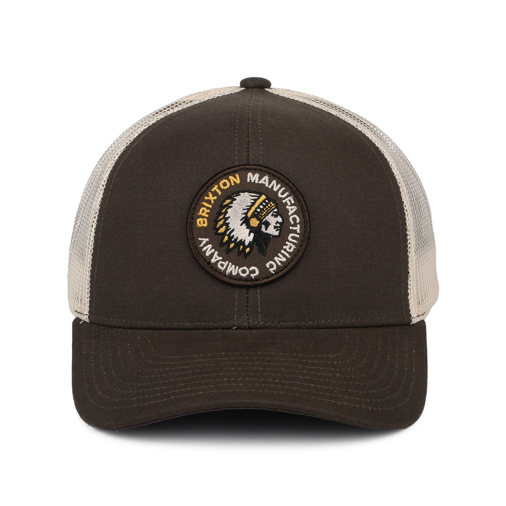 Gorra Trucker Rival Stamp NetPlus MP de Brixton - Marrón-Blanco Roto