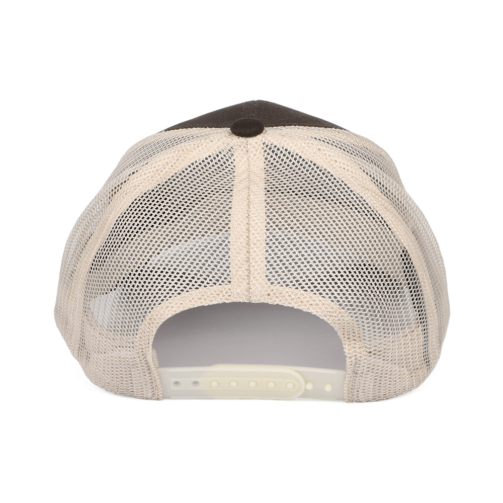 Gorra Trucker Rival Stamp NetPlus MP de Brixton - Marrón-Blanco Roto