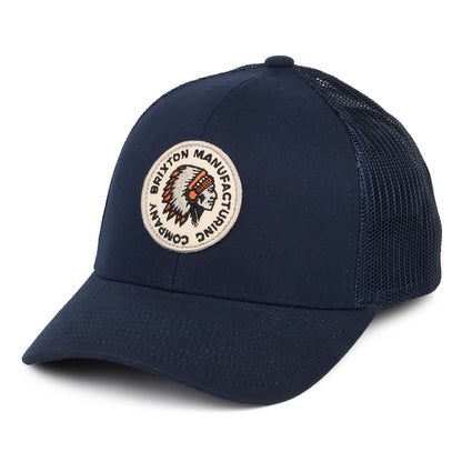 Gorra Trucker Rival Stamp NetPlus MP de Brixton - Azul Marino Lavado