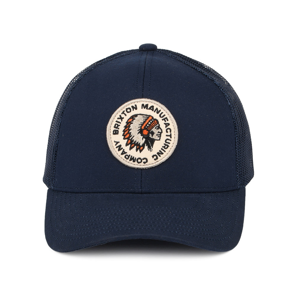 Gorra Trucker Rival Stamp NetPlus MP de Brixton - Azul Marino Lavado