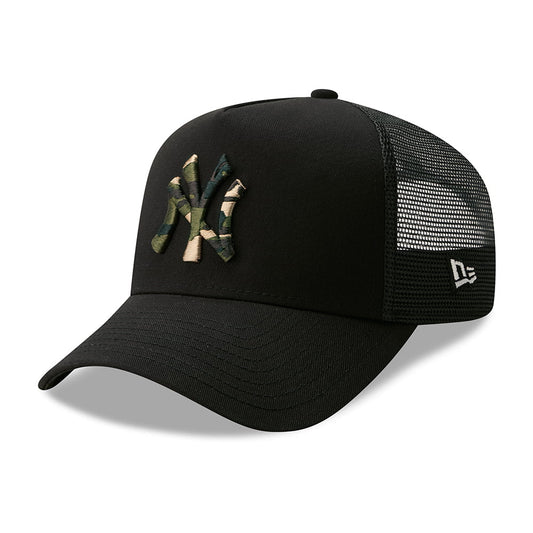 Gorra Trucker 9FORTY A-Frame MLB Camo Infill New York Yankees de New Era - Negro-Camuflaje