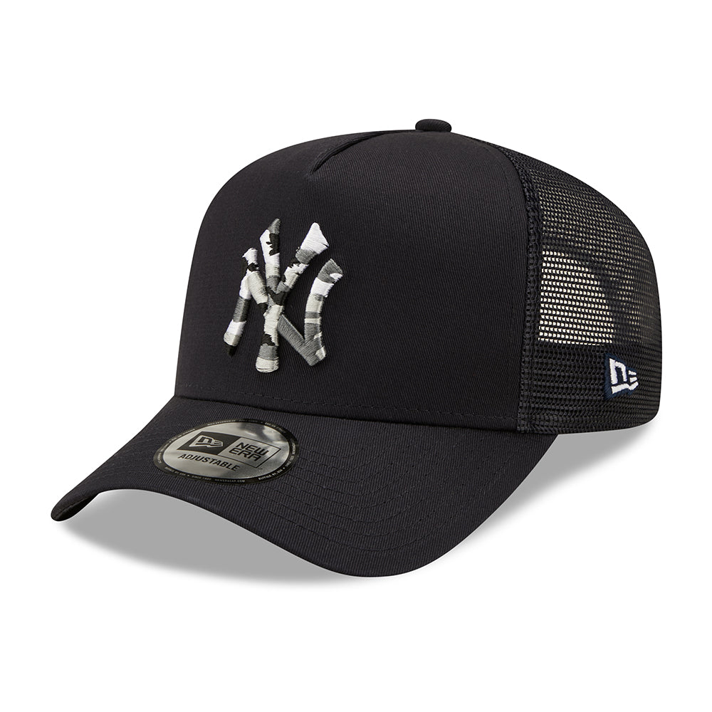 Gorra Trucker 9FORTY A-Frame MLB Camo Infill New York Yankees de New Era - Azul Marino-Camuflaje