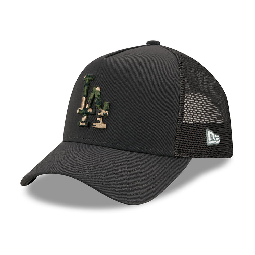 Gorra Trucker 9FORTY A-Frame MLB Camo Infill L.A. Dodgers de New Era - Gris-Camuflaje