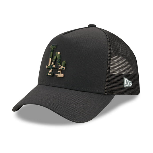 Gorra Trucker 9FORTY A-Frame MLB Camo Infill L.A. Dodgers de New Era - Gris-Camuflaje