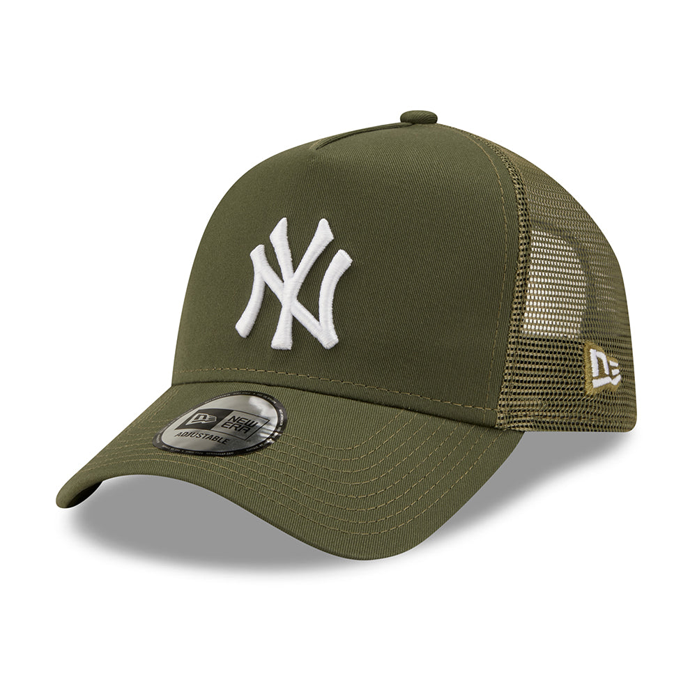 Gorra Trucker A-Frame MLB Tonal Mesh New York Yankees de New Era - Verde Oliva