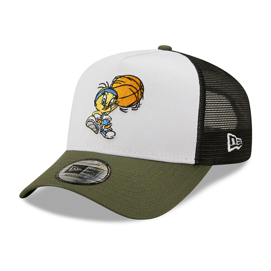 Gorra Trucker A-Frame Character Sports Looney Tunes Tweety Pie de New Era - Blanco-Oliva