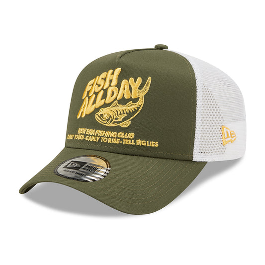 Gorra Trucker 9FORTY A-Frame NE Fishing de New Era - Verde Oliva