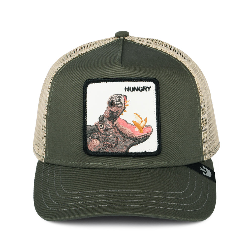 Gorra Trucker Hippo Hooray de Goorin - Verde Oliva