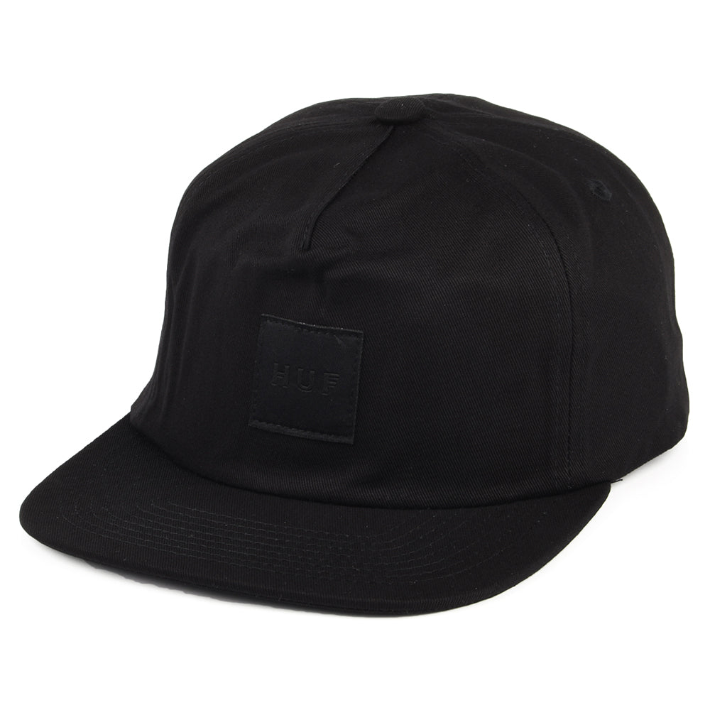 Gorra Snapback Box Logo sin estructurar de HUF - Negro sobre Negro