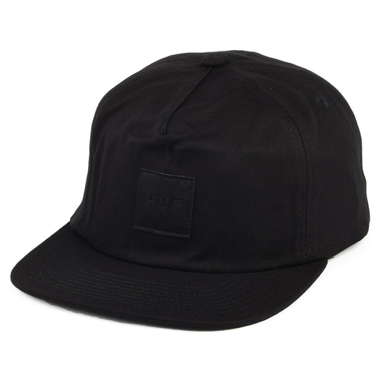 Gorra Snapback Box Logo sin estructurar de HUF - Negro sobre Negro