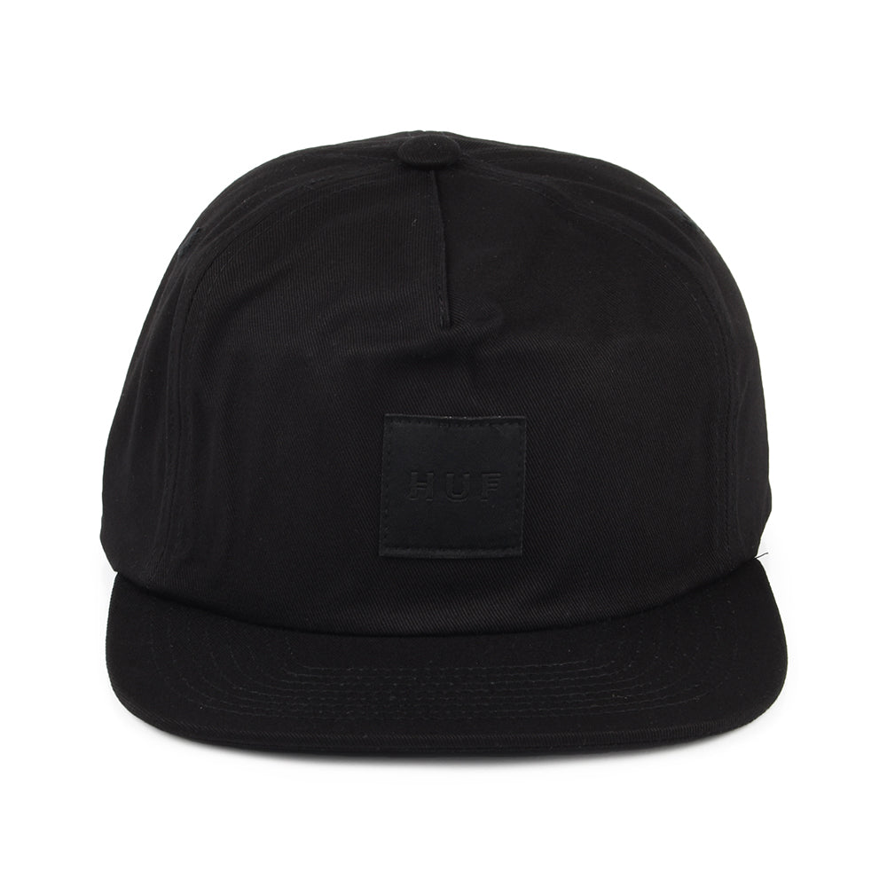 Gorra Snapback Box Logo sin estructurar de HUF - Negro sobre Negro