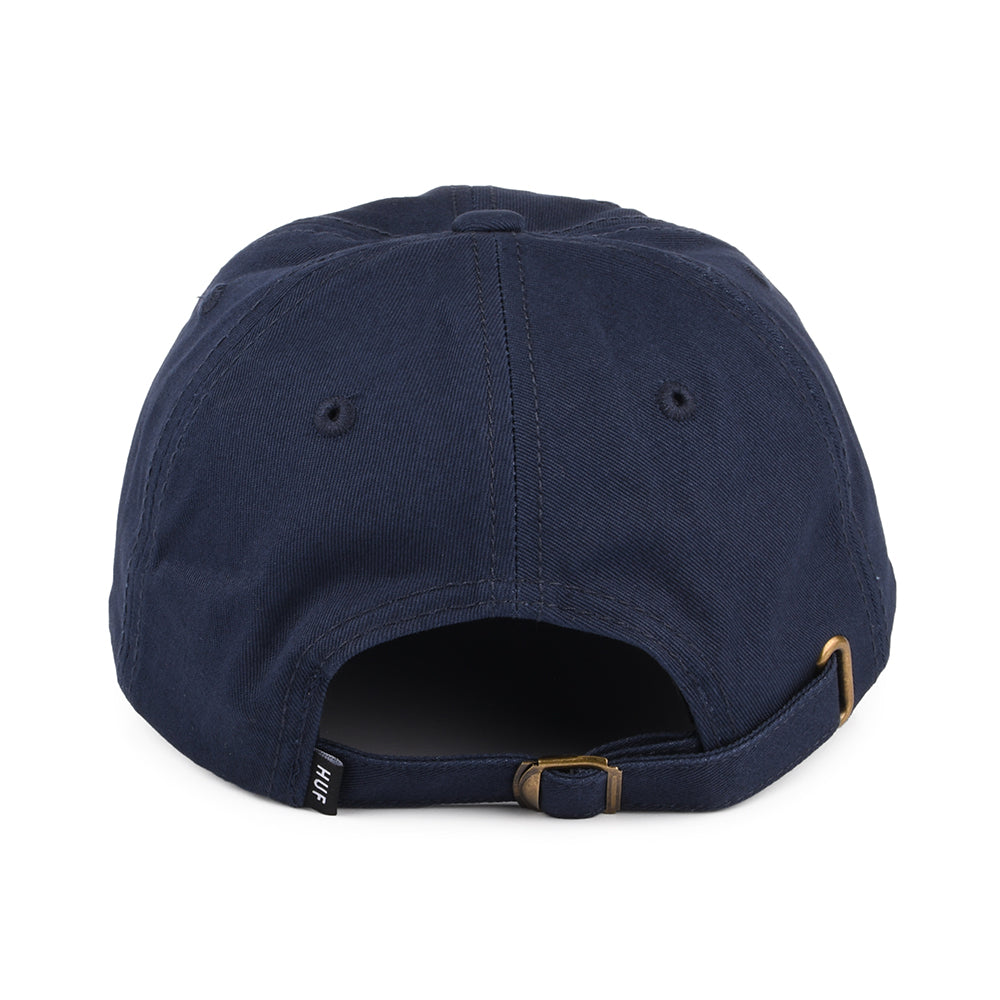 Gorra de béisbol Original Logo visera curvada de algodón de HUF - Azul Marino