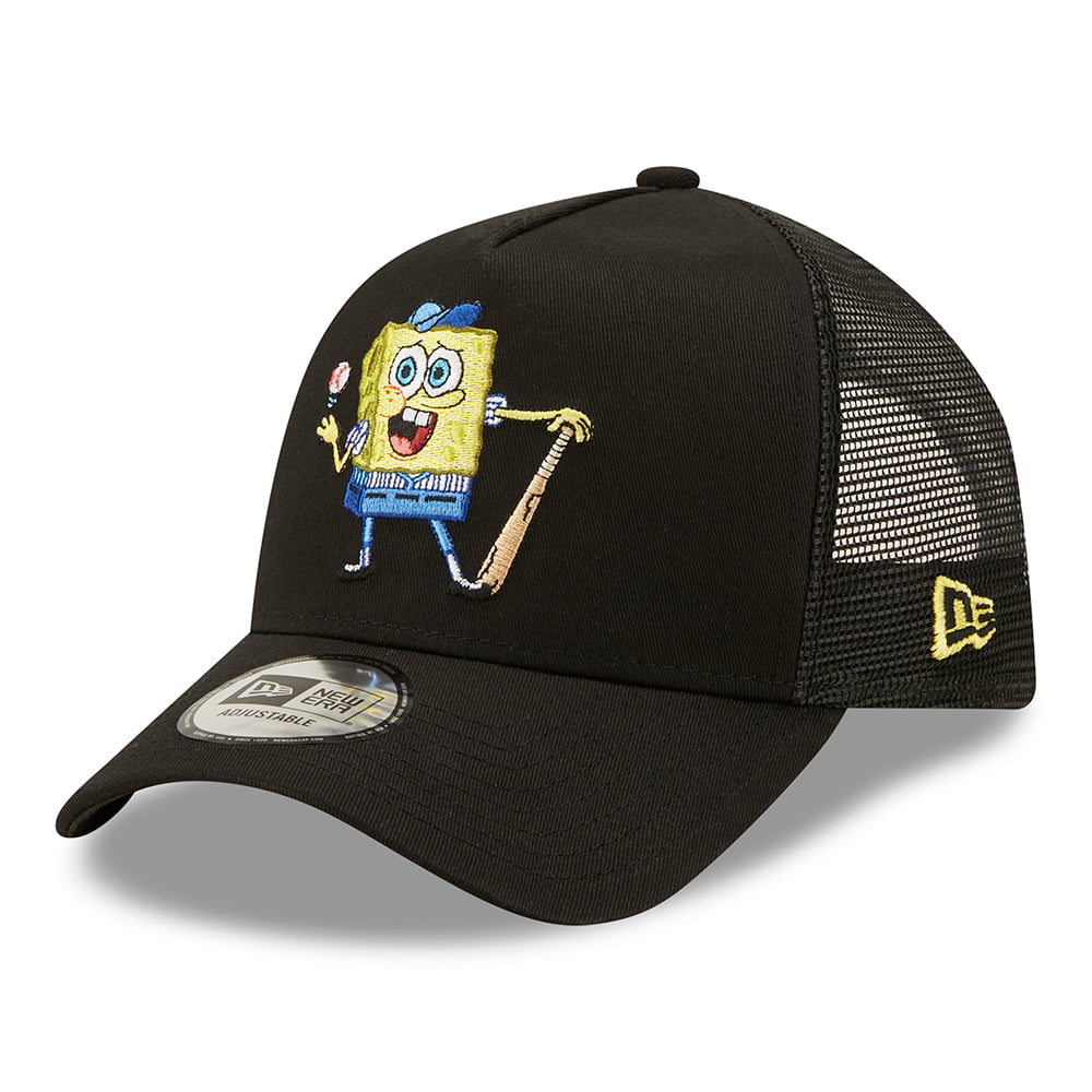 Gorra Trucker A-Frame Sporty Sponge Bob Esponja Pantalones Cuadrados de New Era - Negro