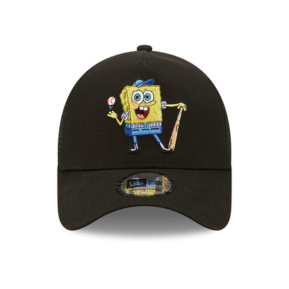 Gorra Trucker A-Frame Sporty Sponge Bob Esponja Pantalones Cuadrados de New Era - Negro