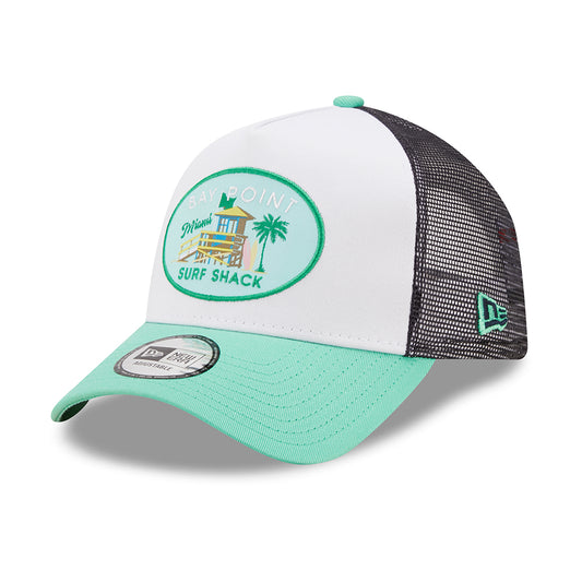 Gorra Trucker A-Frame Location Icon Bay Point de New Era - Turquesa-Blanco