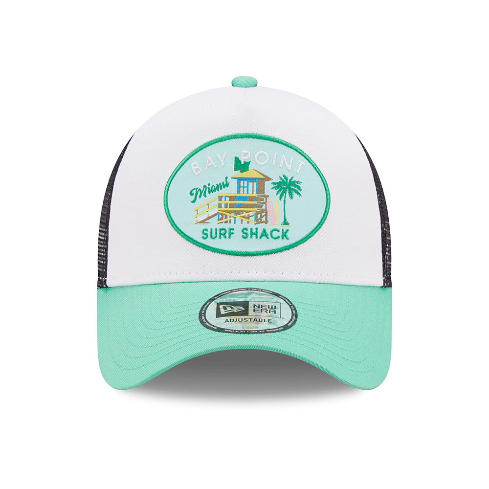 Gorra Trucker A-Frame Location Icon Bay Point de New Era - Turquesa-Blanco