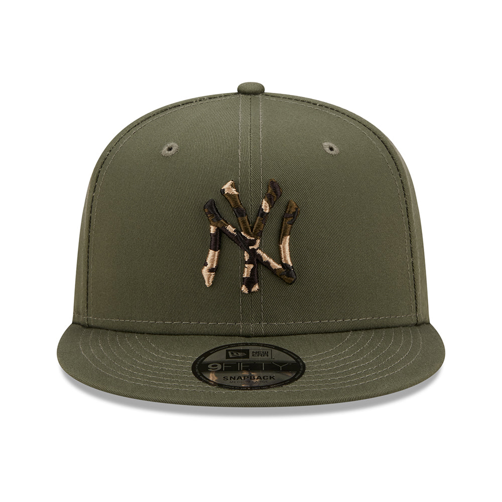 Gorra de béisbol 9FIFTY MLB Camo Infill New York Yankees de New Era - Verde Oliva
