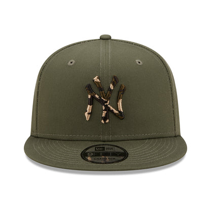 Gorra de béisbol 9FIFTY MLB Camo Infill New York Yankees de New Era - Verde Oliva