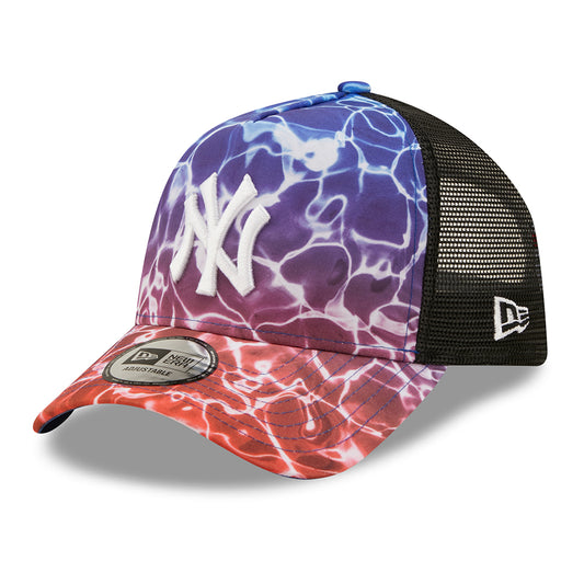 Gorra Trucker 9FORTY A-Frame MLB Summer City New York Yankees de New Era - Morado-Negro