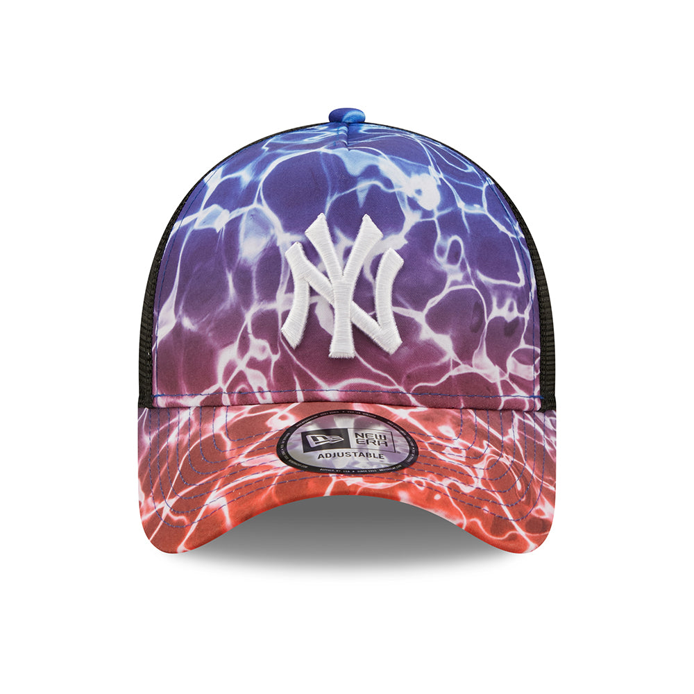 Gorra Trucker 9FORTY A-Frame MLB Summer City New York Yankees de New Era - Morado-Negro
