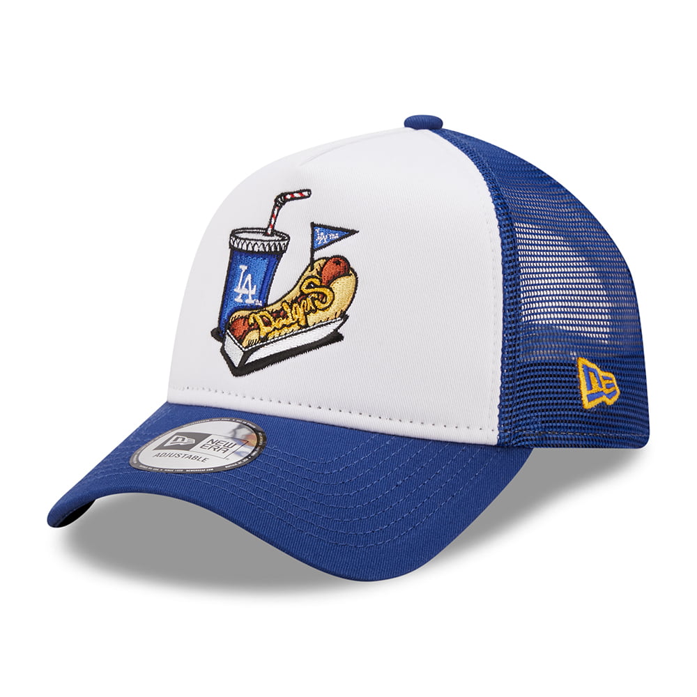 Gorra Trucker A-Frame MLB Stadium Food L.A. Dodgers de New Era - Azul Real-Blanco