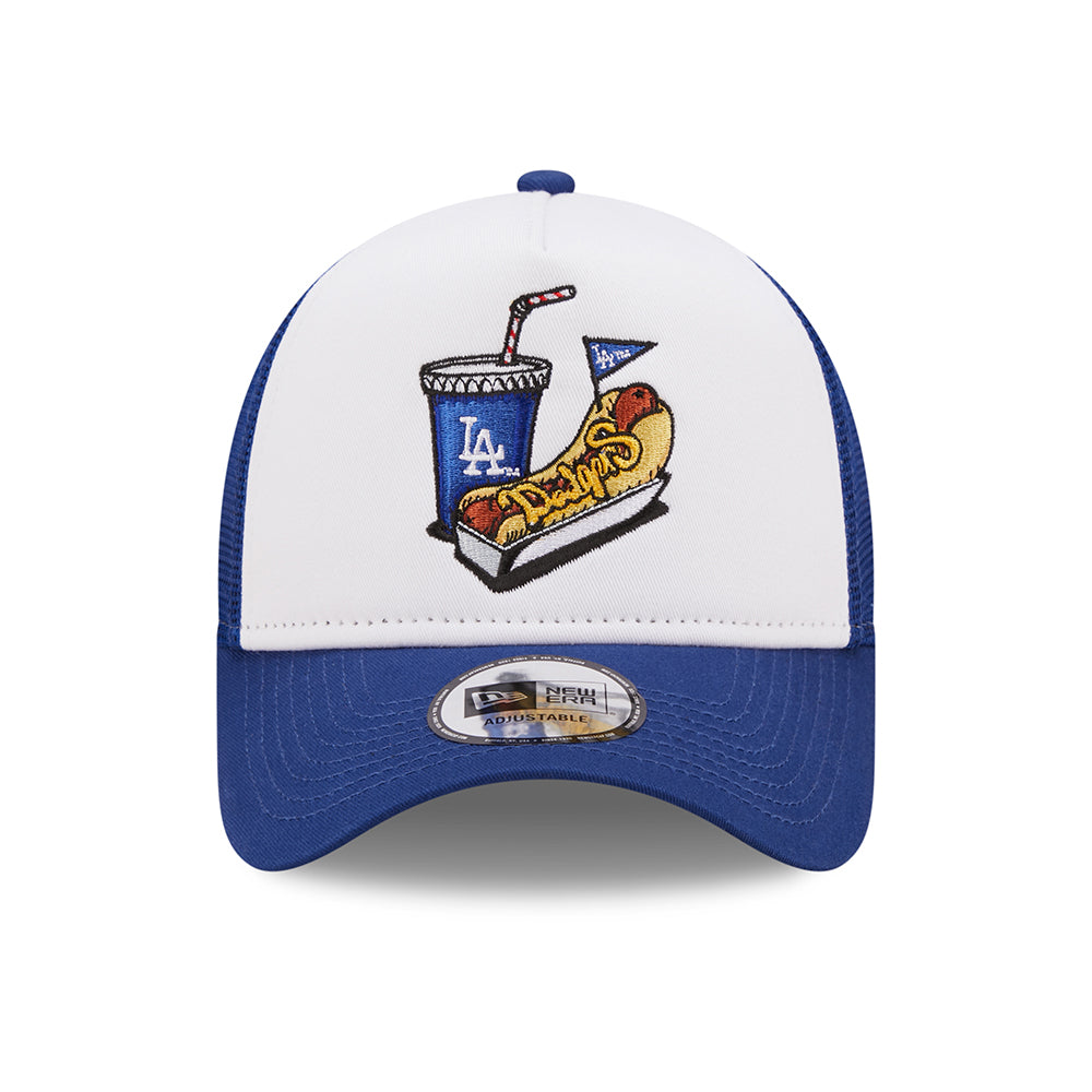 Gorra Trucker A-Frame MLB Stadium Food L.A. Dodgers de New Era - Azul Real-Blanco