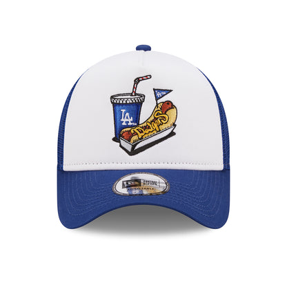 Gorra Trucker A-Frame MLB Stadium Food L.A. Dodgers de New Era - Azul Real-Blanco