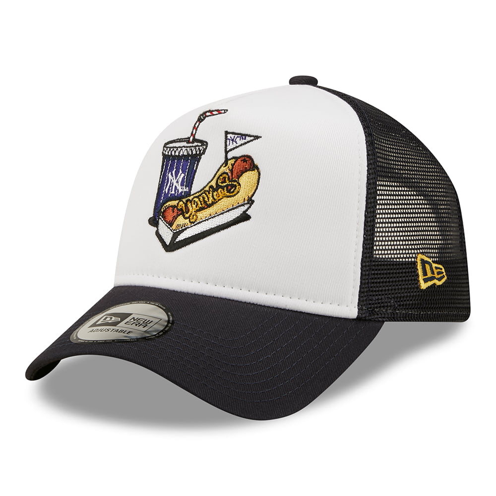 Gorra Trucker A-Frame MLB Stadium Food New York Yankees de New Era - Azul Marino-Blanco