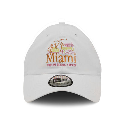 Gorra de béisbol 9TWENTY Script Casual Classic Miami de New Era - Blanco