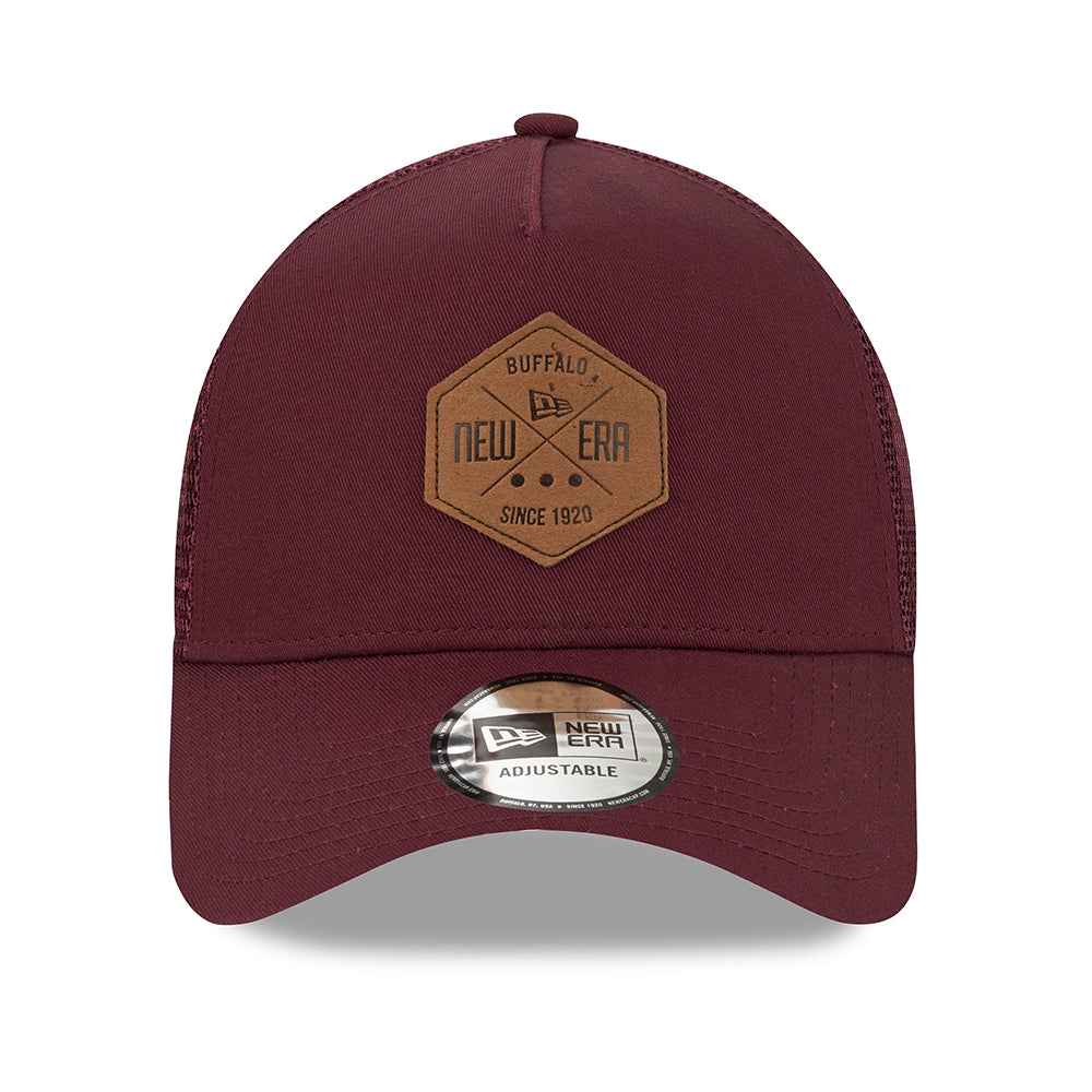 Gorra Trucker 9FORTY A-Frame Heritage Patch de New Era - Granate