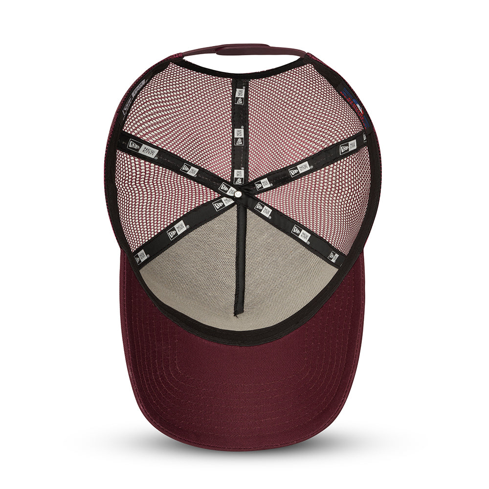 Gorra Trucker 9FORTY A-Frame Heritage Patch de New Era - Granate