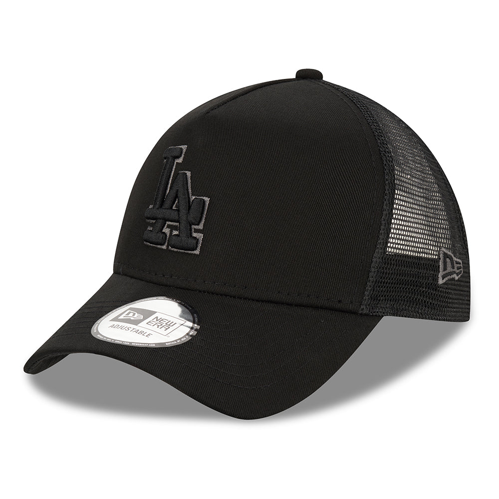 Gorra Trucker 9FORTY A-Frame MLB Black On Black L.A. Dodgers de New Era - Negro