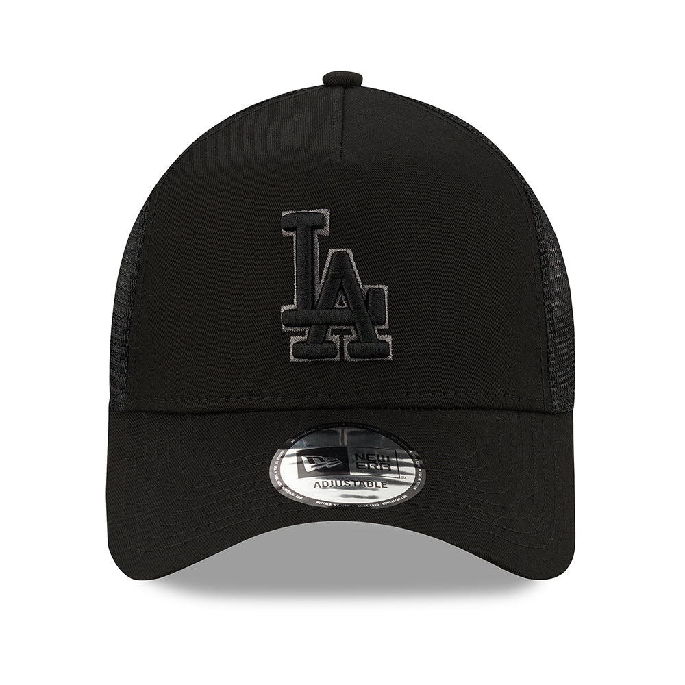 Gorra Trucker 9FORTY A-Frame MLB Black On Black L.A. Dodgers de New Era - Negro