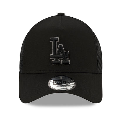 Gorra Trucker 9FORTY A-Frame MLB Black On Black L.A. Dodgers de New Era - Negro