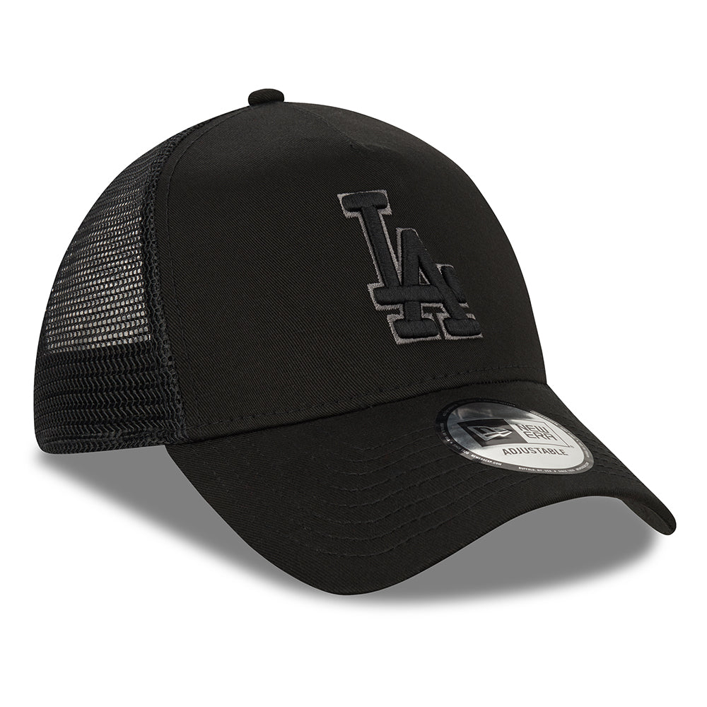 Gorra Trucker 9FORTY A-Frame MLB Black On Black L.A. Dodgers de New Era - Negro
