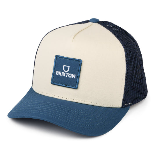 Gorra Trucker Alpha Block NetPlus MP de Brixton - Azul-Blanco