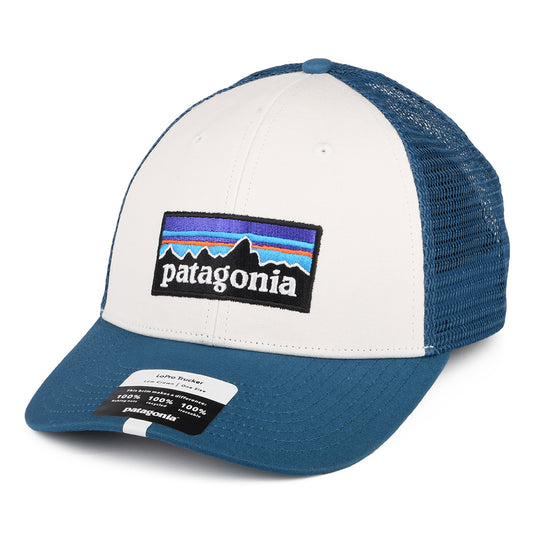 Gorra Trucker P-6 Logo LoPro de algodón orgánico de Patagonia - Blanco-Verde Azulado