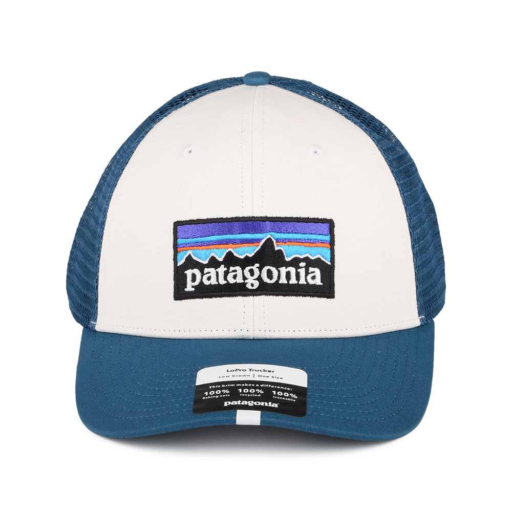 Gorra Trucker P-6 Logo LoPro de algodón orgánico de Patagonia - Blanco-Verde Azulado