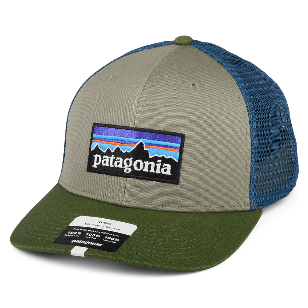 Gorra Trucker P-6 Logo de algodón orgánico de Patagonia - Kaki-Verde Oliva-Azul