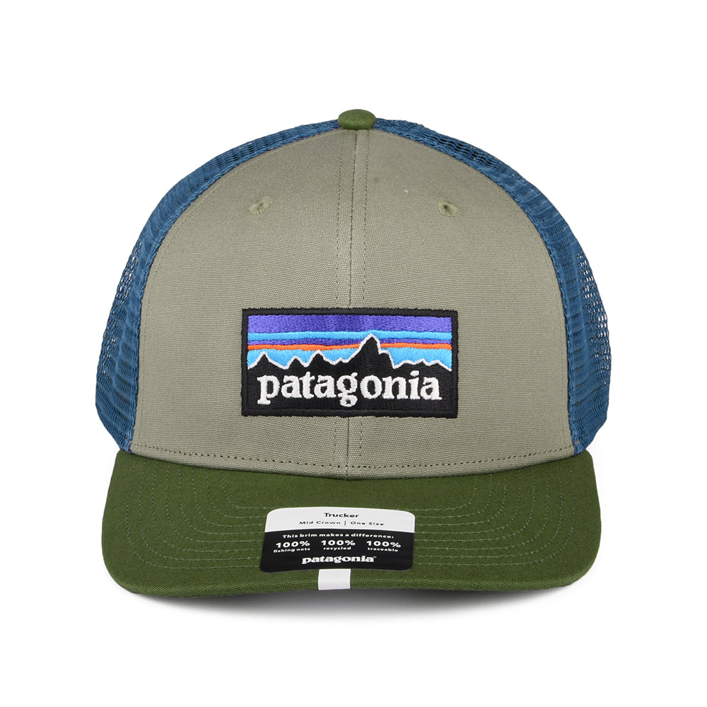 Gorra Trucker P-6 Logo de algodón orgánico de Patagonia - Kaki-Verde Oliva-Azul