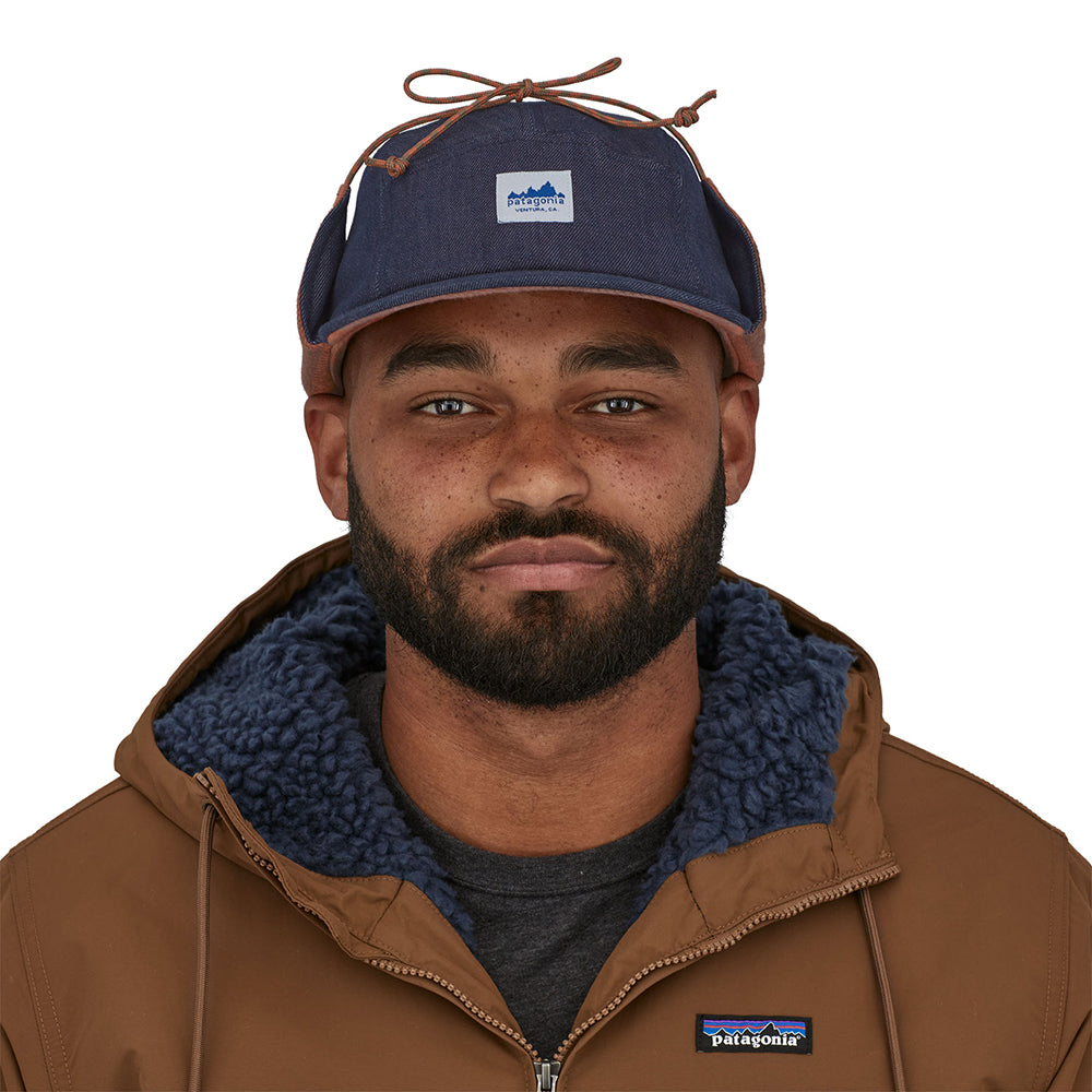 Gorra de béisbol Range con orejeras de Patagonia - Vaquero-Marrón