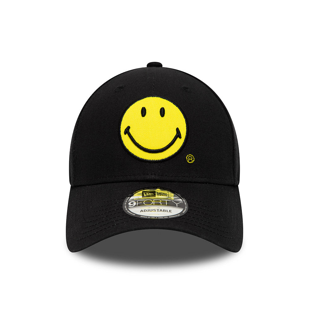 Gorra de béisbol 9FORTY Smiley de New Era - Negro