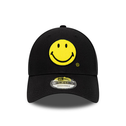 Gorra de béisbol 9FORTY Smiley de New Era - Negro