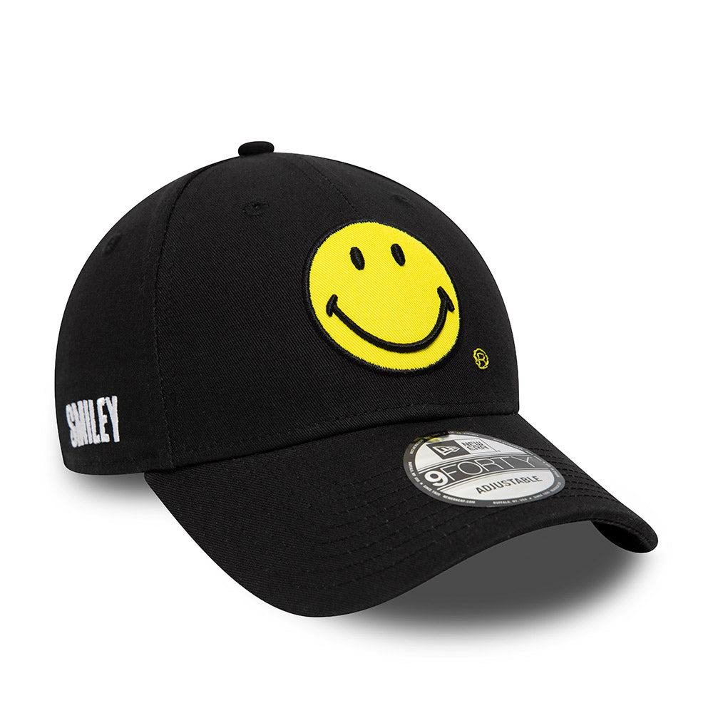 Gorra de béisbol 9FORTY Smiley de New Era - Negro