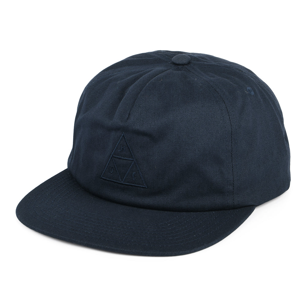 Gorra Snapback Triple Triangle Unstructured de HUF - Azul Marino sobre Azul Marino
