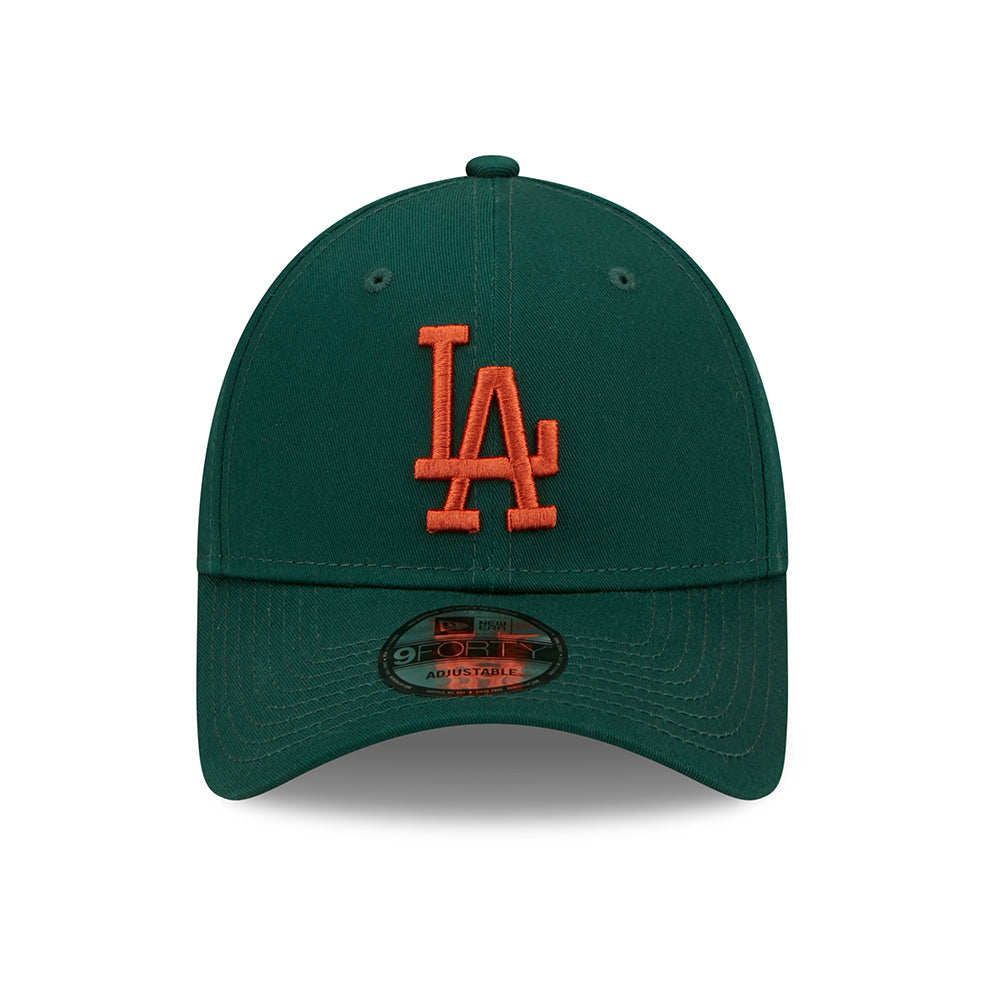Gorra de béisbol 9FORTY MLB League Essential L.A. Dodgers de New Era - Verde Oscuro-Ladrillo